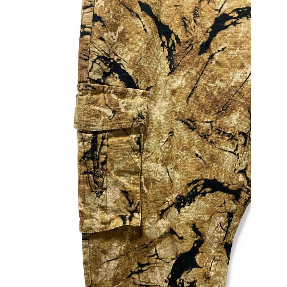 Forever 21 Men Brown Cotton Regular Fit Printed Cargo Joggers Size 33 - Picture 2 of 11